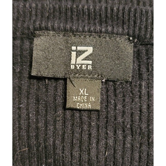 📦IZ Byer Sweater Juniors XL BLACK Long Sleeve Lace Up Shoulder Rayon Blend - Picture 3 of 8